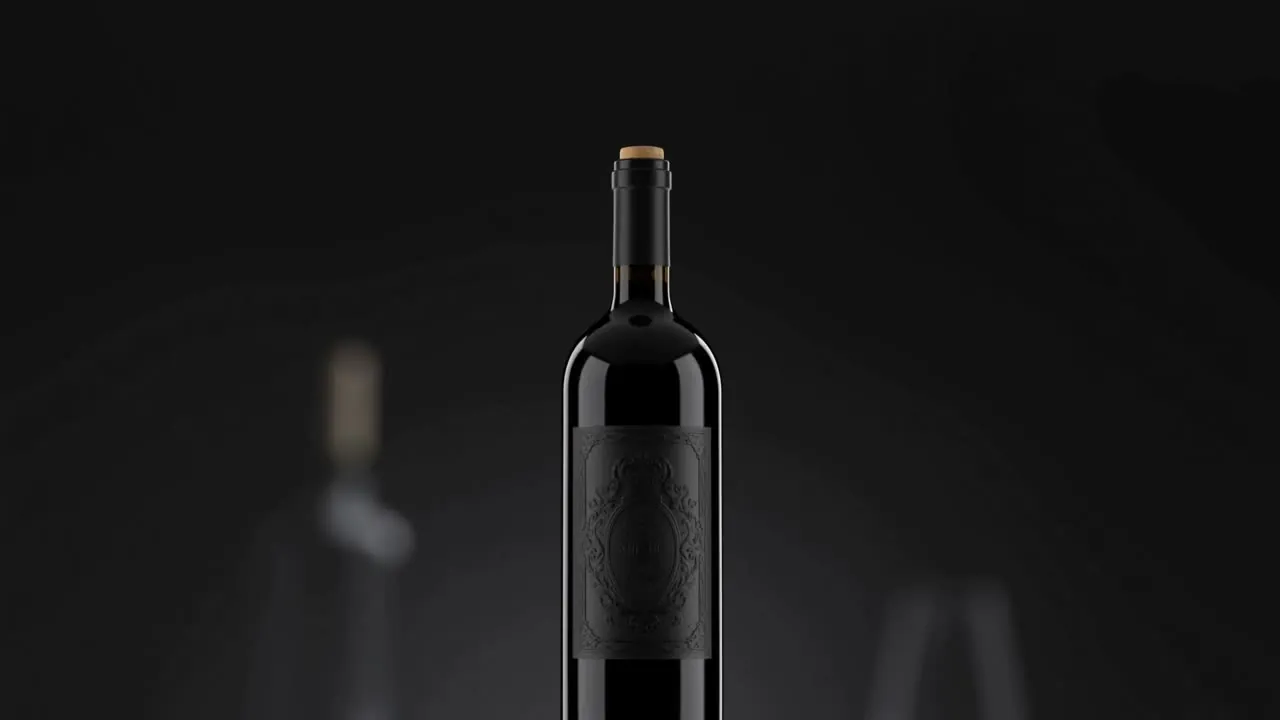Botella de vino tinto